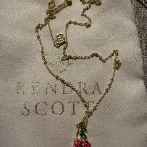 Kendra Scott Gold Cherry Necklace with Dainty Chain